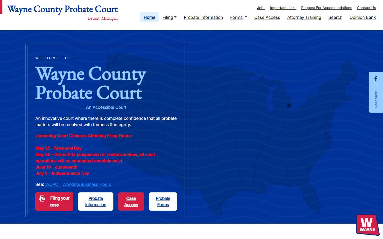 Wayne County Probate Court home page